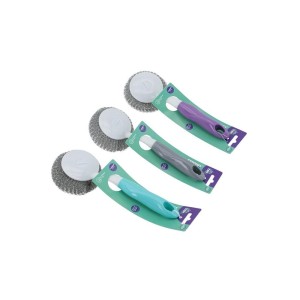 ESPONJA DE AÇO INOX C/ CABO 24CM