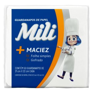 GUARDANAPO PAPEL MILI PEQ 21X22 C/50UN